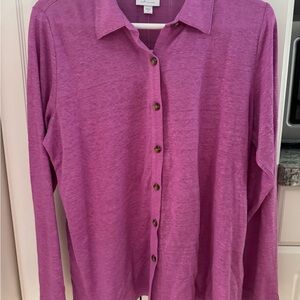 J.Jill | Pink/purple Love Linen Top NWT